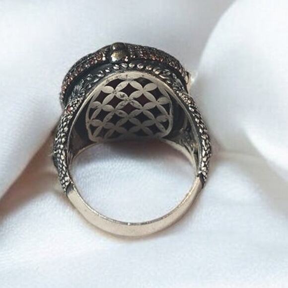 Carnelian 925 Silver Vintage Men's Ring Size 11.5 - Picture 10 of 13